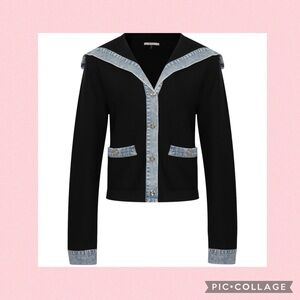 💖Rivir Knit Denim “Voyage” Collar Cardigan💖